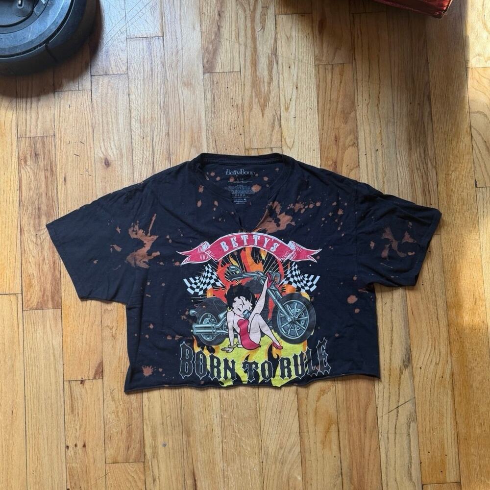 Betty Boop Biker Moto Crop Top